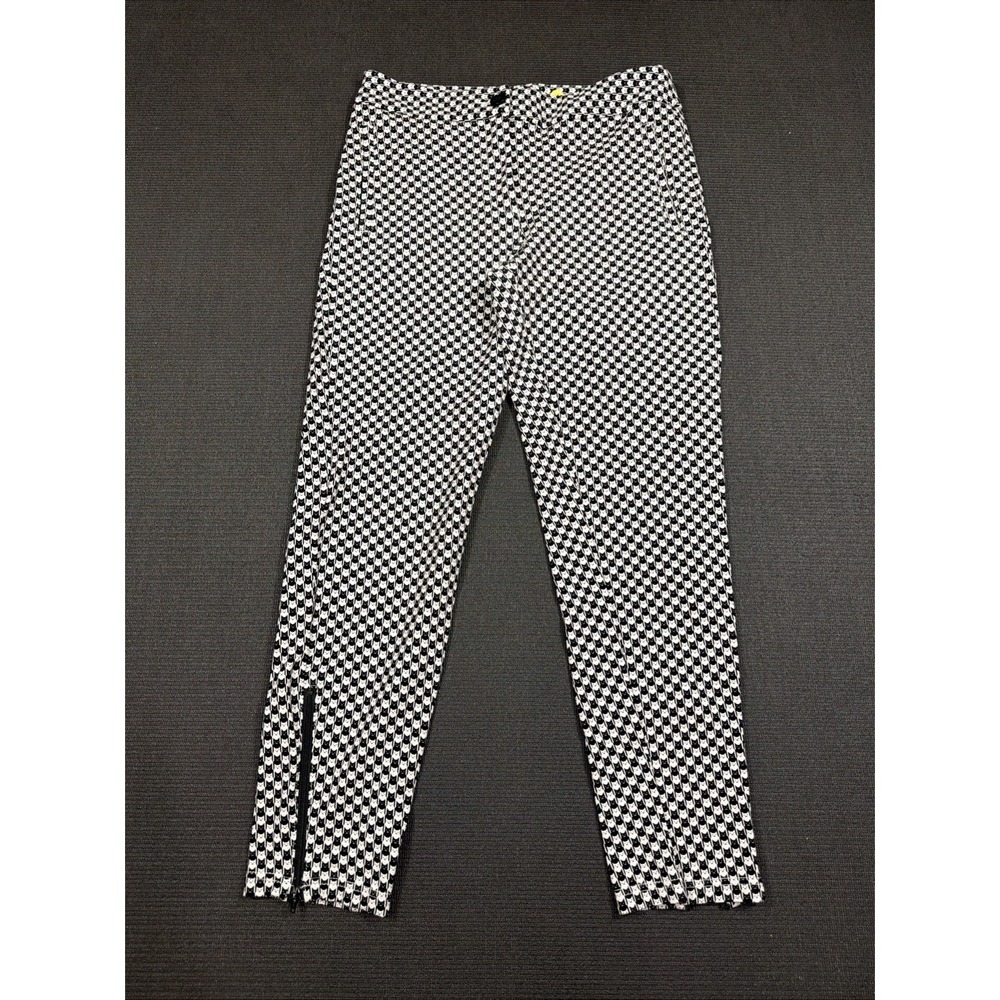 Betabrand Catstooth Dress Yoga Pants Womens Medium Cat Print Tapered Leg